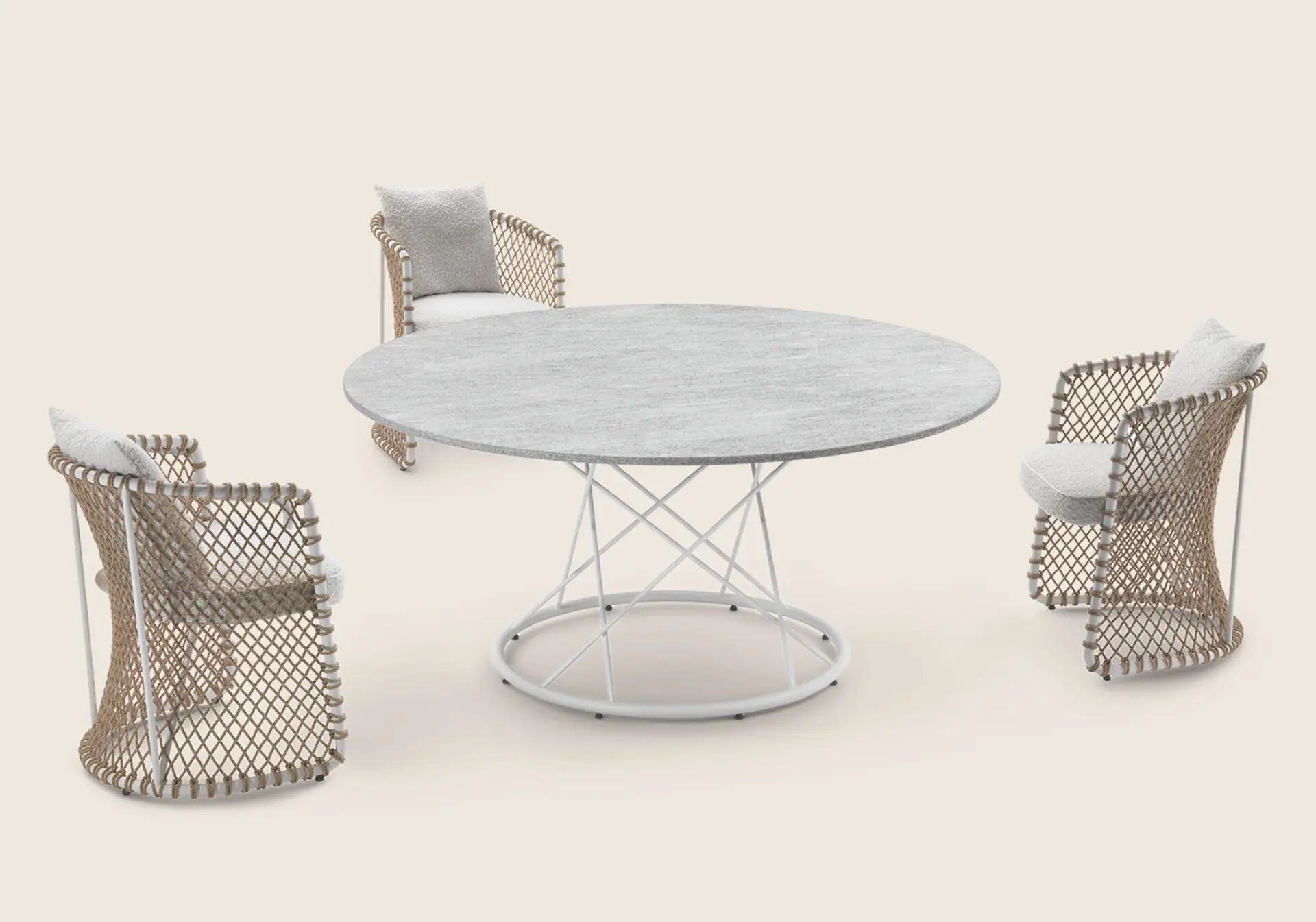 Круглый стальной садовый стол с порошковым покрытием Flexform Torcello Outdoor ARCH-00065802 - Вид №3