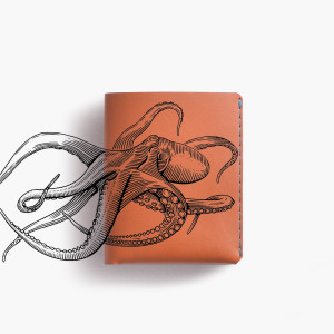 W106WHIS-OCT X Lást Maps Octopus - Кошелек Winston - Виски Wingback