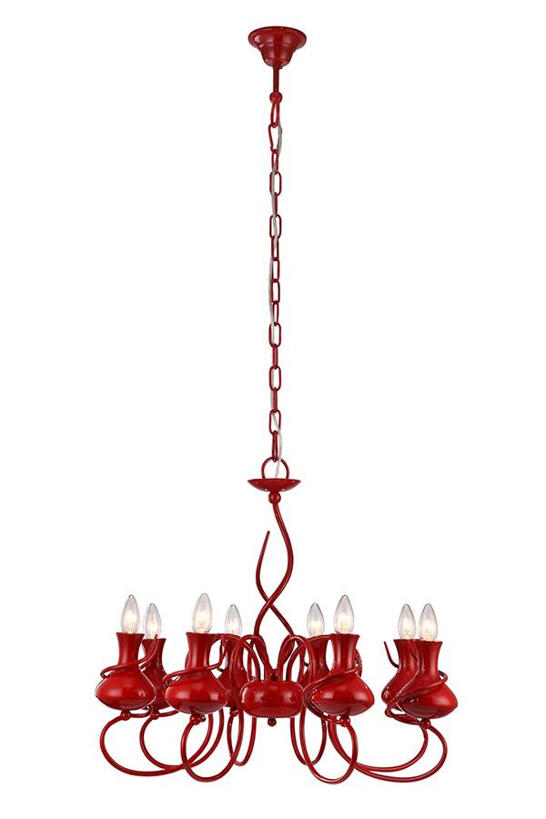 Подвесная люстра Arte Lamp Vaso A6819LM-8RD ARTE LAMP ДИЗАЙНЕРСКИЕ, VASO 056643 Красный  - Вид №1
