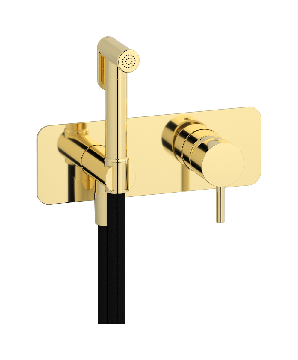 Внешние части гигенического душа со смесителем. WE ARE IB mt706ii Pale Gold MilanoTorino 
