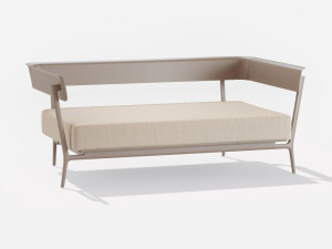 2-местный тканевый садовый диван с подлокотниками