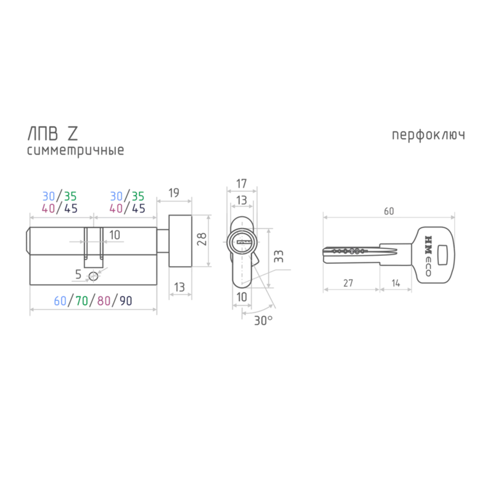 НОРА-М Цилиндр дверной 35x35 мм с вертушкой и ключами 86135095 STLM-0900779 - Вид №4