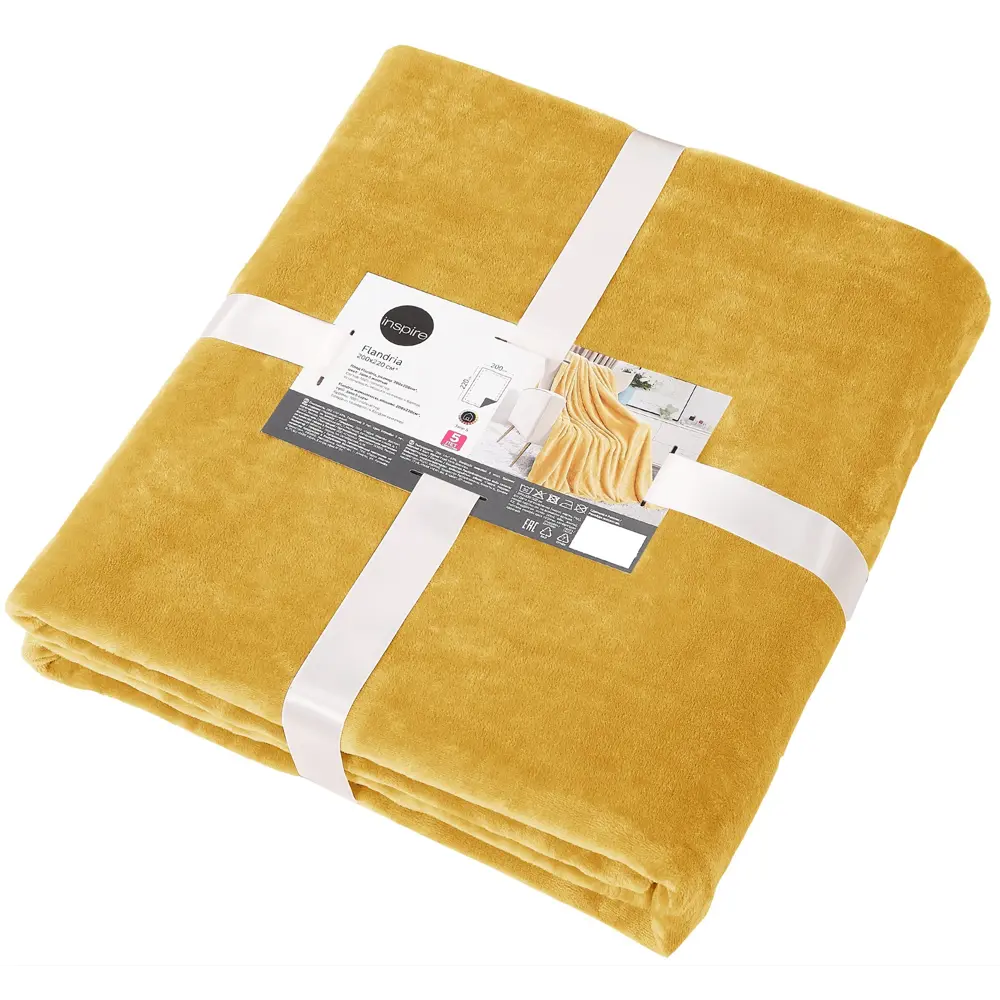 Плед Inspire Flandria 200x220 см микрофибра цвет желтый Jane 5 STLM-2013583 - Вид №2