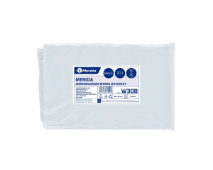 W30B Одноразовые мешки для мусора, 60 x 90 см, вместимость 70 л, 50 шт. в упаковке, БЕЛЫЕ, LDPE Merida