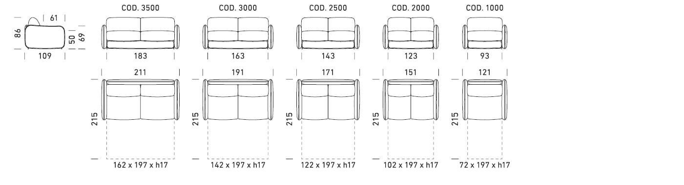 Двуспальный диван-кровать из ткани Dienne Salotti Views ARCH-00069439 - Вид №5