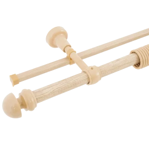 Карниз двухрядный 300 см металл/пластик цвет бежевый