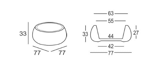 Низкий садовый горшок из полиэтилена PLUST T Ball ARCH-00009958 - Вид №1