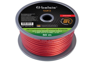 15534414 Автомобильный силовой кабель 8мм2 8 Ga, красный BW7402-50 SOFT Belsis