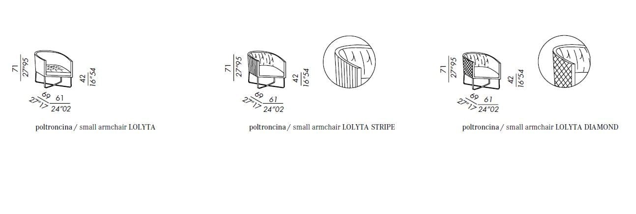 Съемное тканевое кресло с подлокотниками Meridiani Lolyta ARCH-00070630 - Вид №3