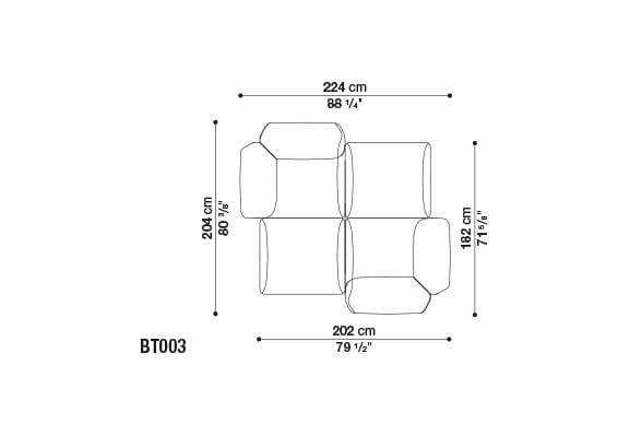 Секционный диван из ткани B&B Italia Outdoor Butterfly ARCH-00041707 - Вид №4