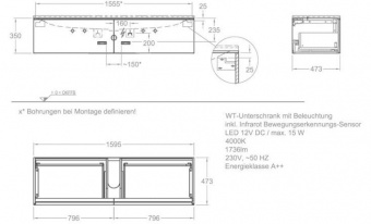 Тумба под раковину 159,5 см Keramag Xeno2 807761000 Santreyd  - Вид №2