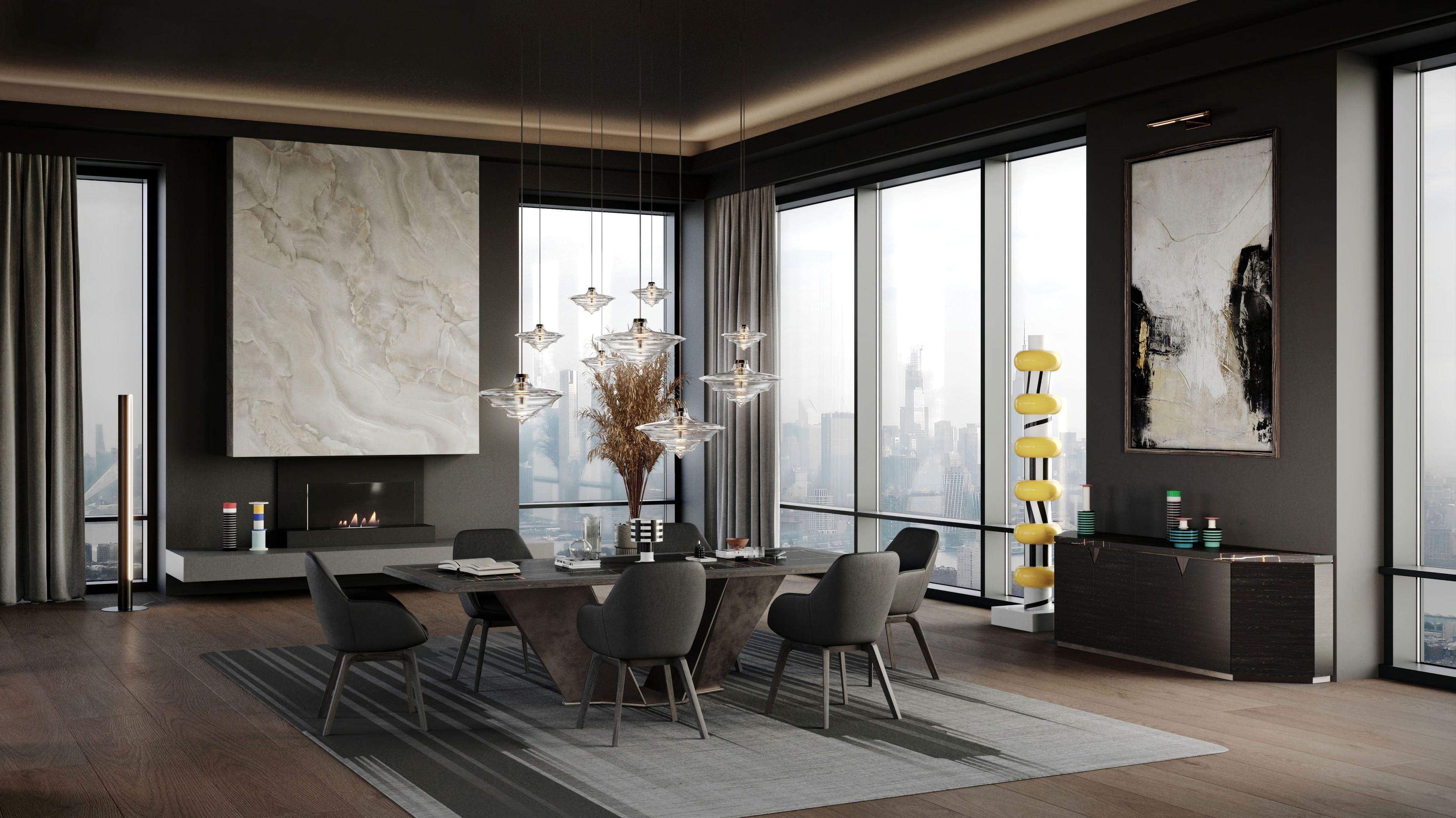 Прямоугольный мраморный стол Wayne Enterprises Home Collection WE-060 ARCH-00119986 - Вид №5