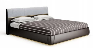 SM Living Couture Двуспальная кровать из кожи и ткани с мягким изголовьем Couture Bed_01