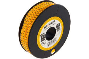 16240126 Кабель-маркер 6 для провода сеч.2,5мм, желтый, CBMR25-6 39103 STEKKER