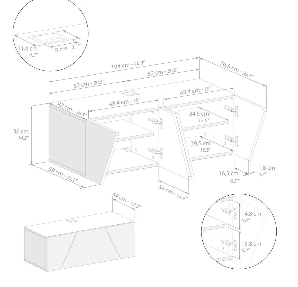 Модульная стена установила оборудованную стену в меламинированном Mobili Fiver EMMA ARCH-00091039 - Вид №54