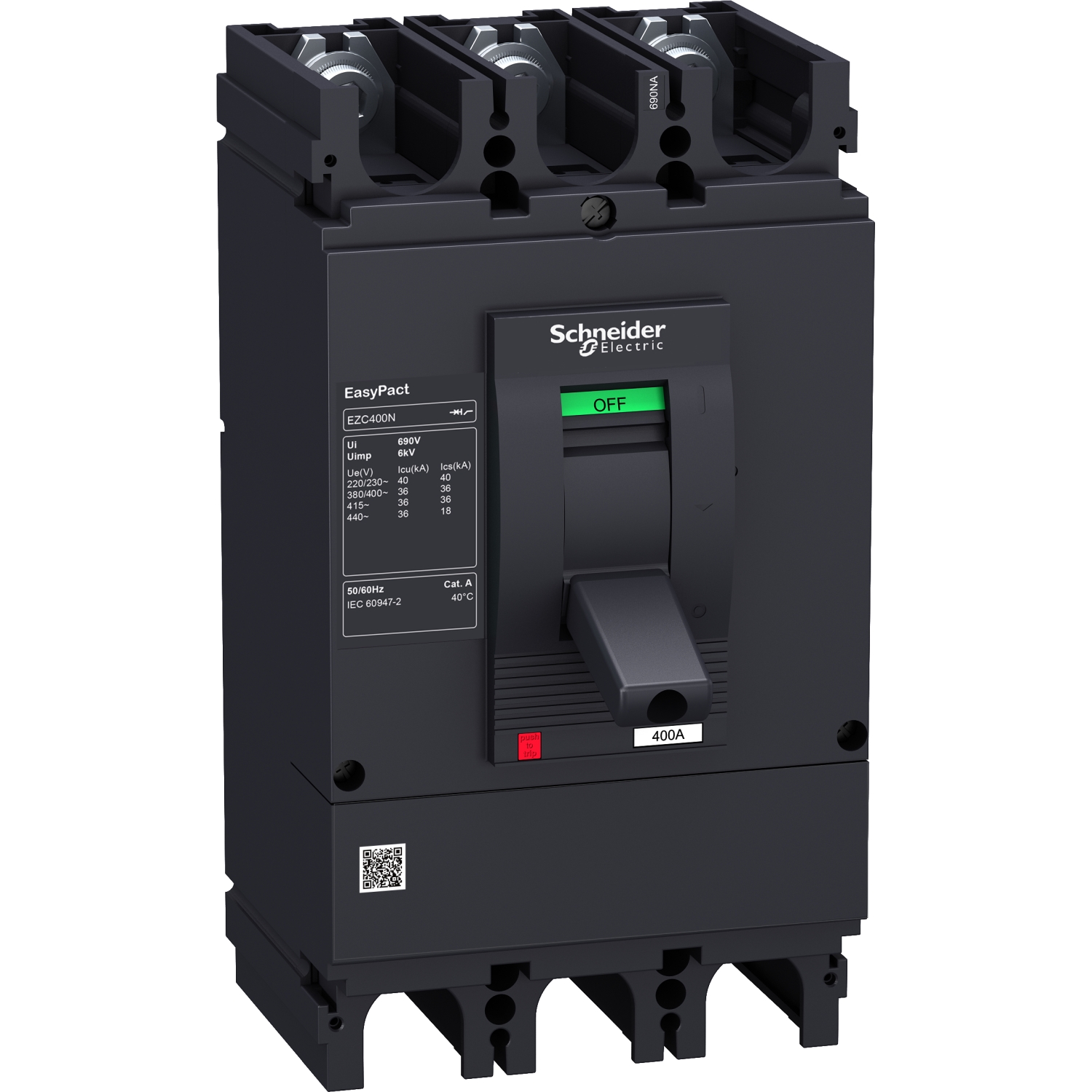 EZC630N3500N Силовой автомат EZC 630, TM-D, 36кА, 3P, 500А Schneider Electric EasyPact 