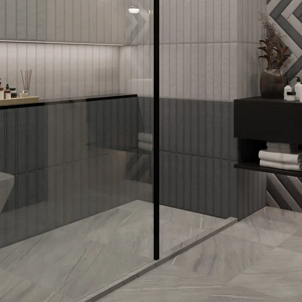 Керамин Наполи 5: настенная плитка графит для стильного интерьера 89398555 STLM-1576284