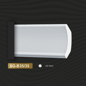 90761320 Плинтус SG-B35/35 на стену и потолок, полистирол (xps), цвет белый, 2000х35 мм STLM-0372112 DECOSTAR POLYSTYLE