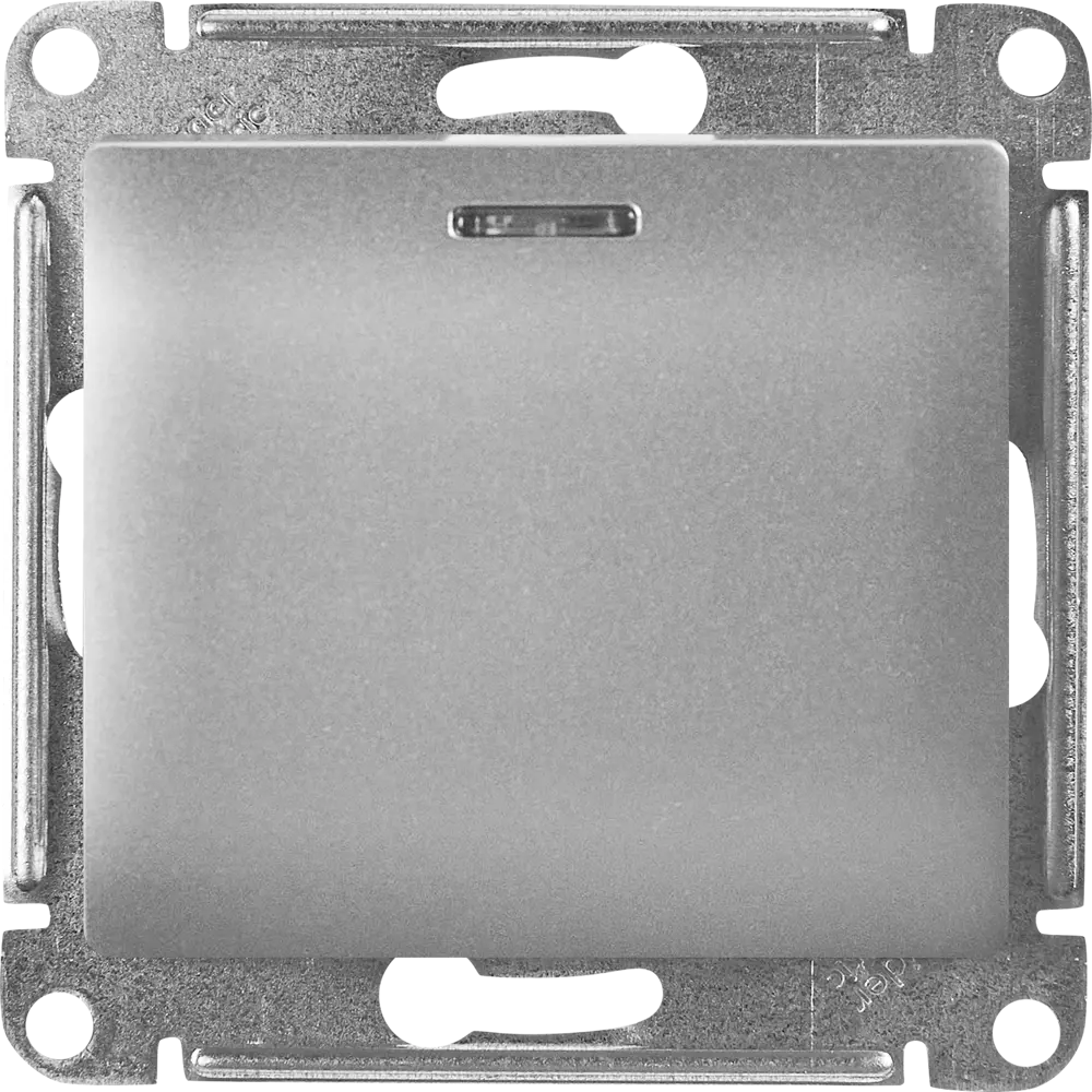 Schneider Electric Glossa — встраиваемый переключатель с 1 клавишей в алюминиевом исполнении 86710501 STLM-0070863 - Вид №1