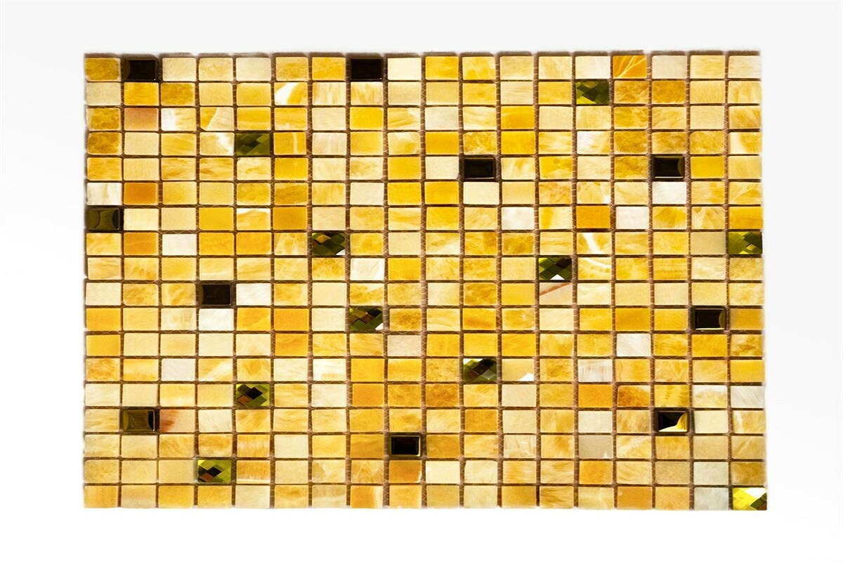 91024878 Мозаика каменная MG129 30х30см цвет жёлтый Камень STLM-0445960 KERAMOGRAD