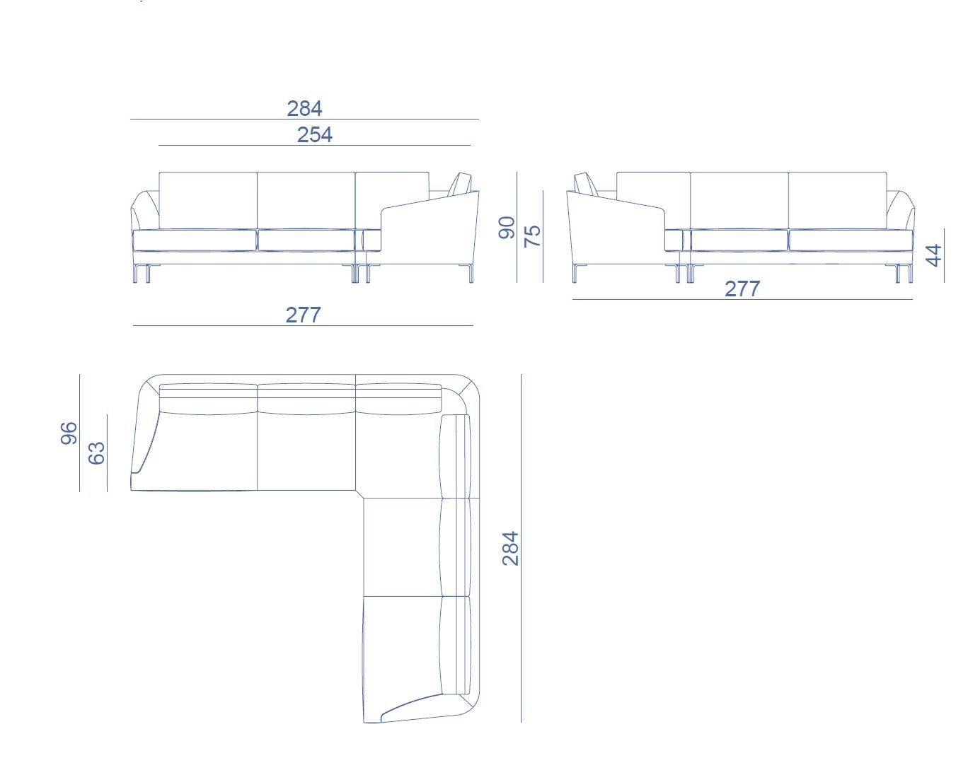 Угловой диван из ткани на 6 мест и более Lebom ARCH-00054234 - Вид №3