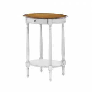 Кофейный столик овальный белый со столешницей цвета орех Marcel & Chateau MARIA&STEFANIA MARCEL & CHATEAU 00-3966729 Белый