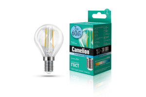 15906481 Светодиодная лампа LED7-G45-FL/845/E14 7Вт 220В 13458 Camelion