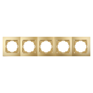 90621262 Рамка для розеток и выключателей Metallic 5 постов цвет золото Touran STLM-0311532 NILSON