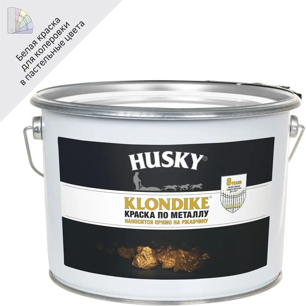 Краска Husky Klondike для металла с молотковым эффектом, белая 89349416