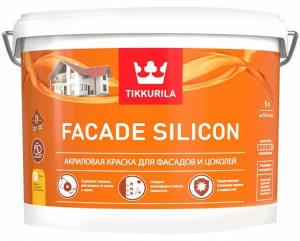 Краска Tikkurila Facade Silicon / Тиккурила Фасад Силикон для фасада и цоколя 9л