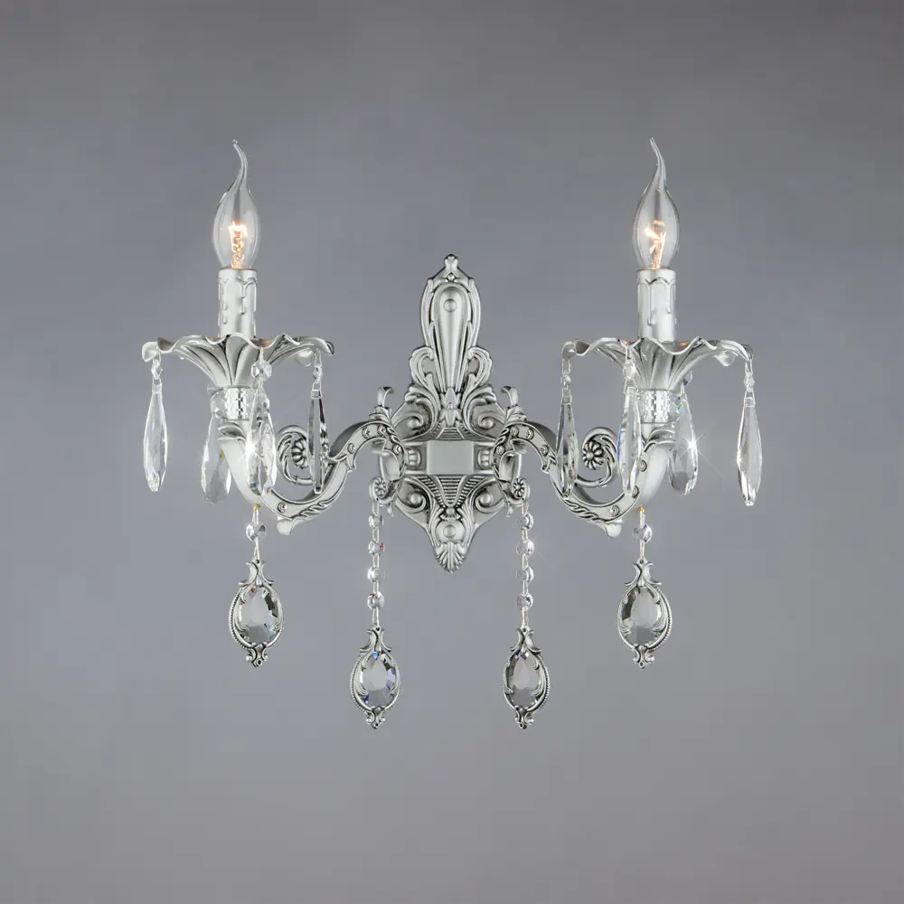 Бра Eurosvet Wonderful 276/2, цвет античное серебро/прозрачный 82140804 STLM-2068405  - Вид №1