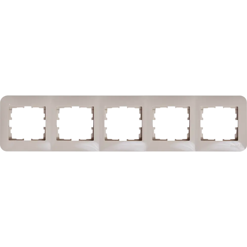 Рамка для розеток и выключателей Lezard Karina Life 5 постов горизонтальная цвет кремовый STLM-2133506