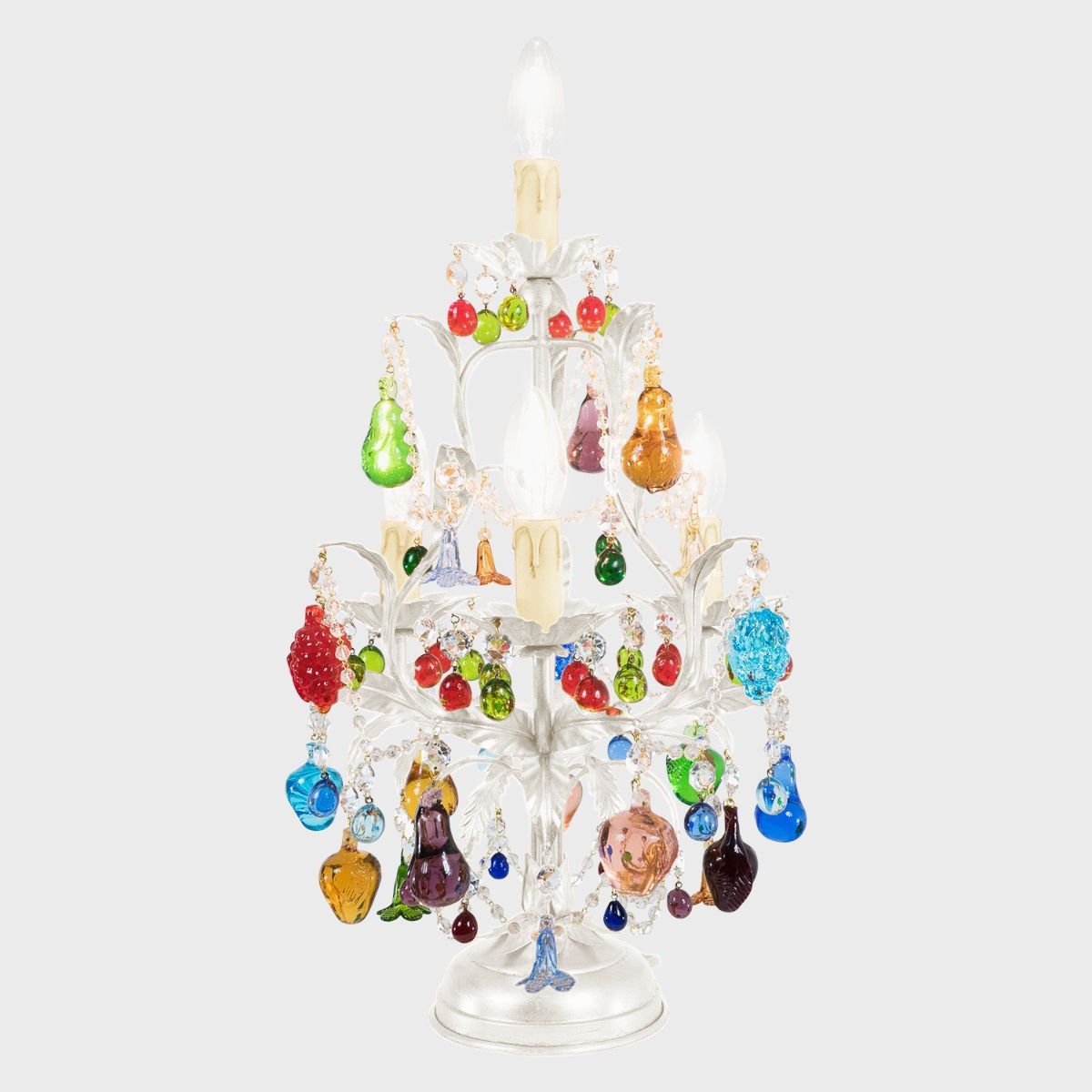 Настольная лампа ручной работы из дутого стекла Sogni Di Cristallo цветы и фрукты ARCH-00043296