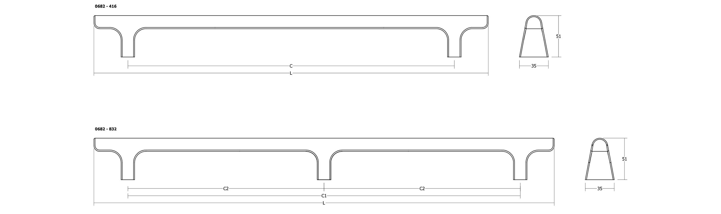 Дубовая мебельная ручка / ручка Viefe Hinoki ARCH-00028582 - Вид №5