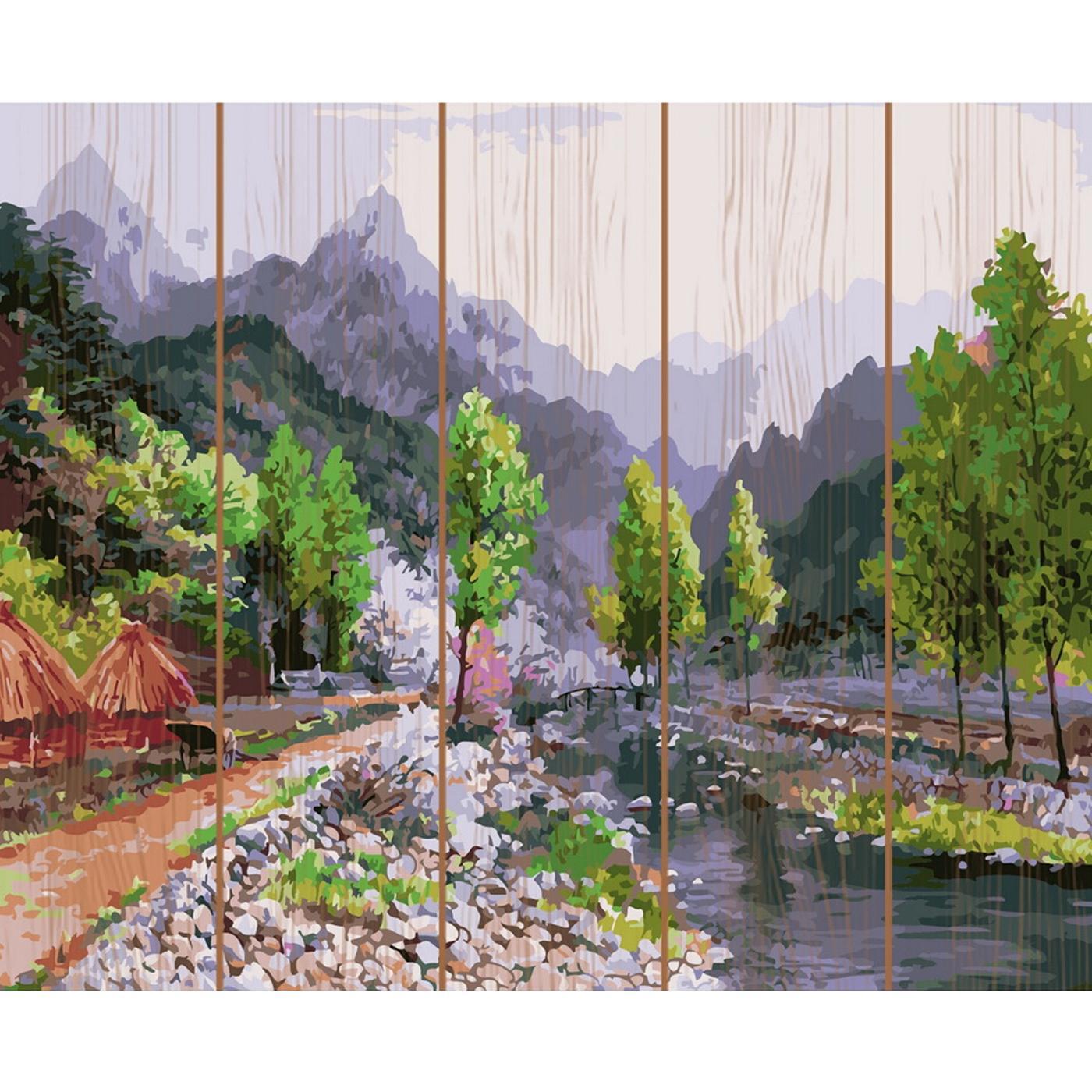 90299400 Картина по номерам на дереве 40х50 см Весна в горах (27 цветов) STLM-0174323 MOLLY