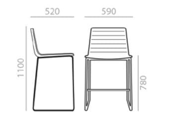 Высокий барный табурет Andreu World Flex Chair ARCH-00071114 - Вид №4