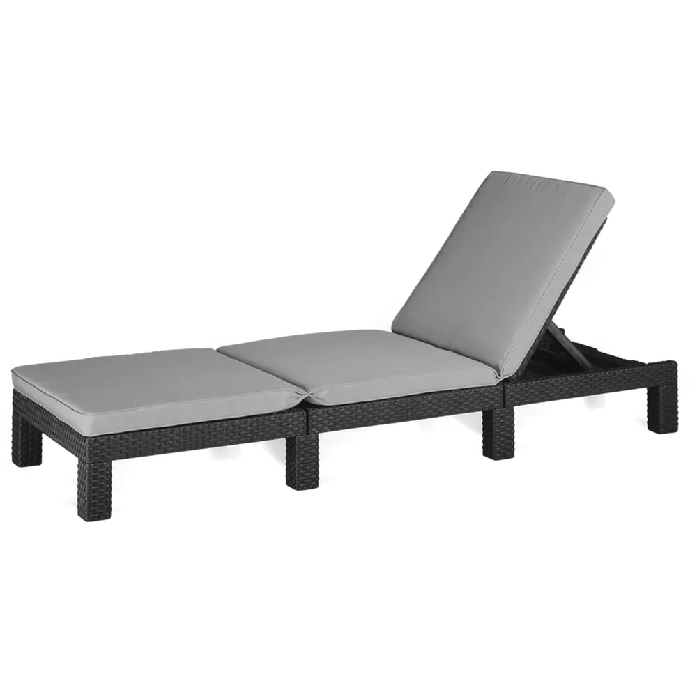 Шезлонг Allibert Daytona graphite 120х80х22 см пластик, цвет серый 16260552 STLM-2012259 