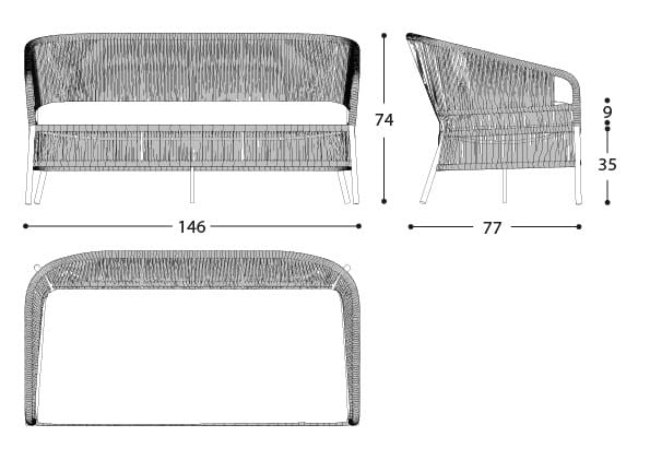 2-местный диван из синтетического волокна Varaschin Cricket ARCH-00129756 - Вид №13