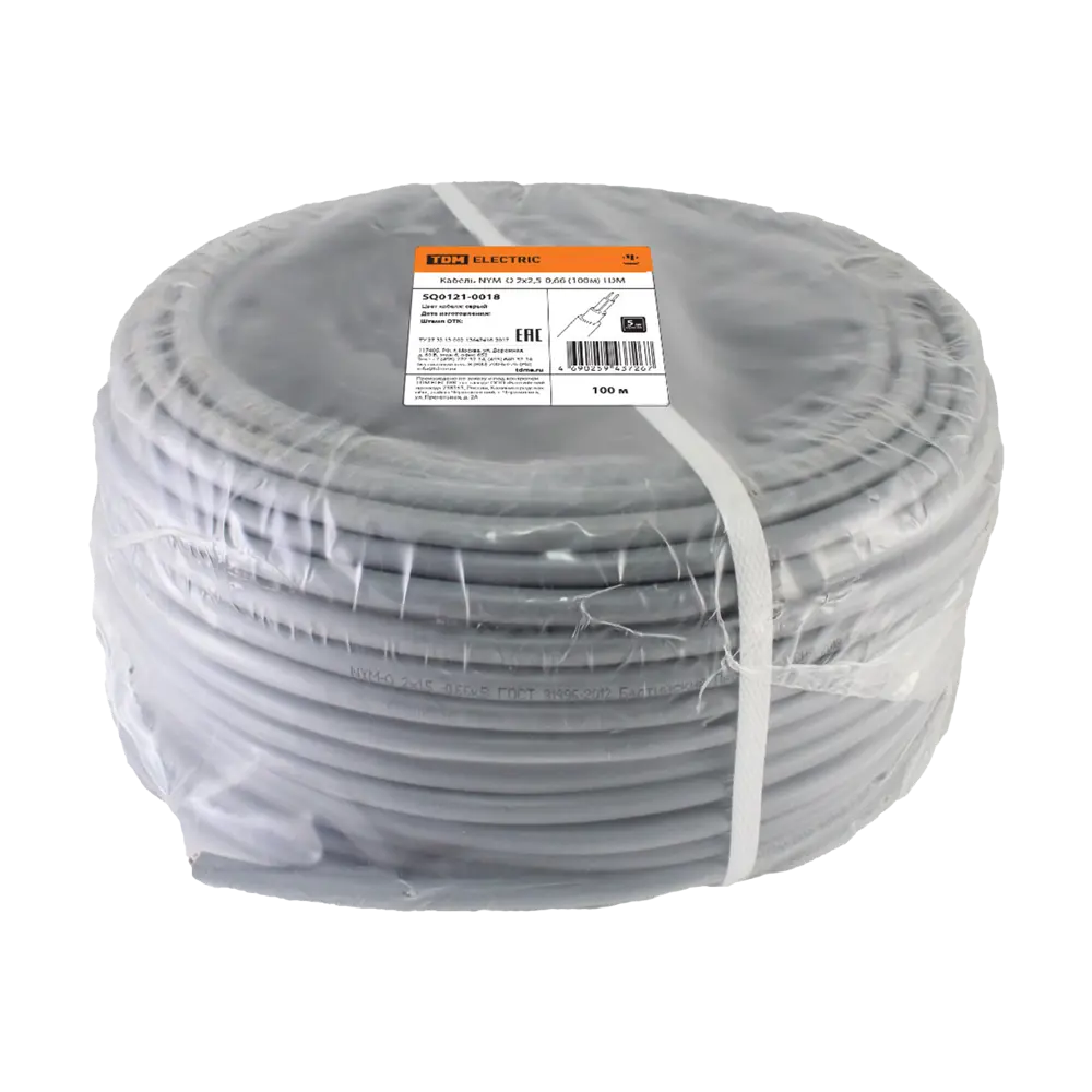 Кабель Tdm Electric NYM 2x2.5 100 м ГОСТ цвет серый STLM-2184414 - Вид №1