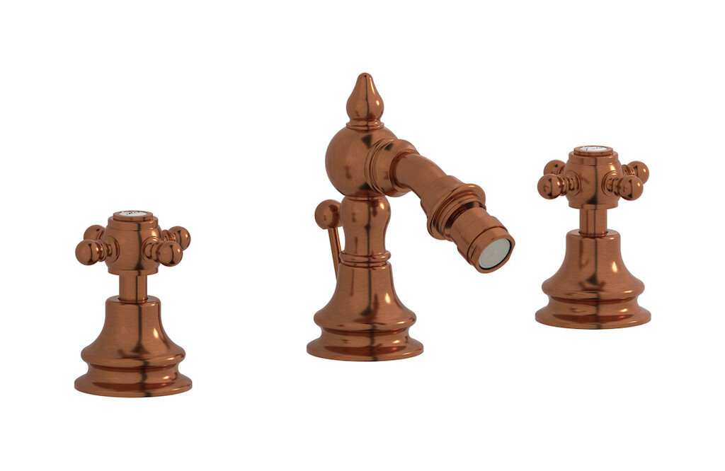 Смеситель для биде на 3 отверстия с донным клапаном WE ARE IB hr393rr Antique Copper Hermes