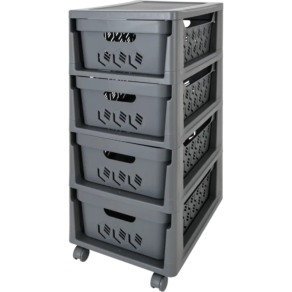 Комод DeLUXE 4 ящика 30x38.5x69 см пластик цвет серый 82995147 STLM-2022012 Santreyd 