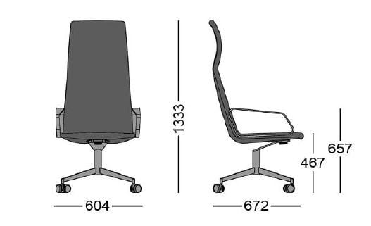 4 спицы подлокотник ткань операционный офис стул Sellex Swing ARCH-00039551 - Вид №2