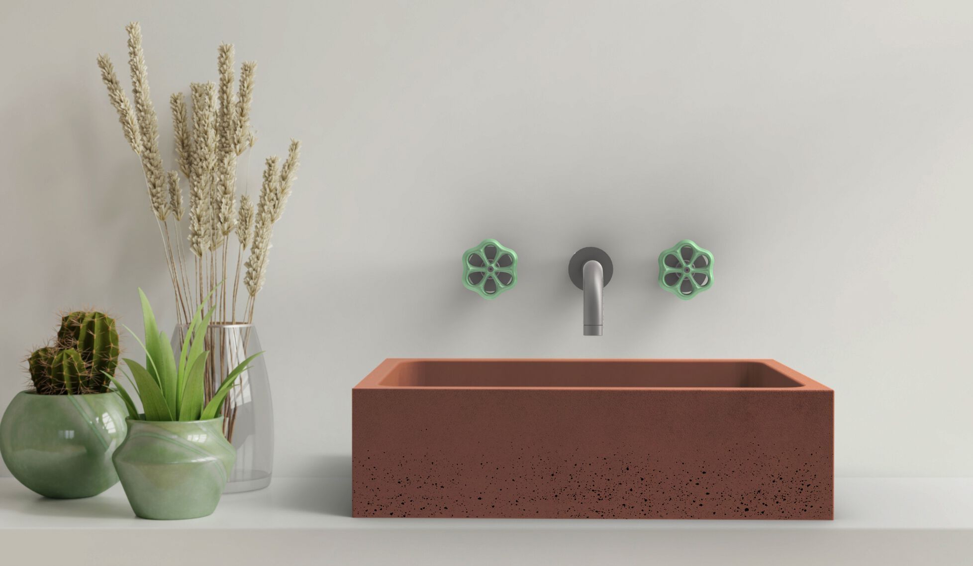 Бетонный прямоугольный умывальник с одной столешницей URBI et ORBI IMMISSIO 50 ARCH-00060764 - Вид №2