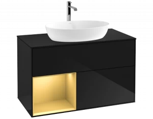 Villeroy&Boch Тумба под раковину Прямоугольная версия FA12HFPH Finion Glossy Black Lacquer