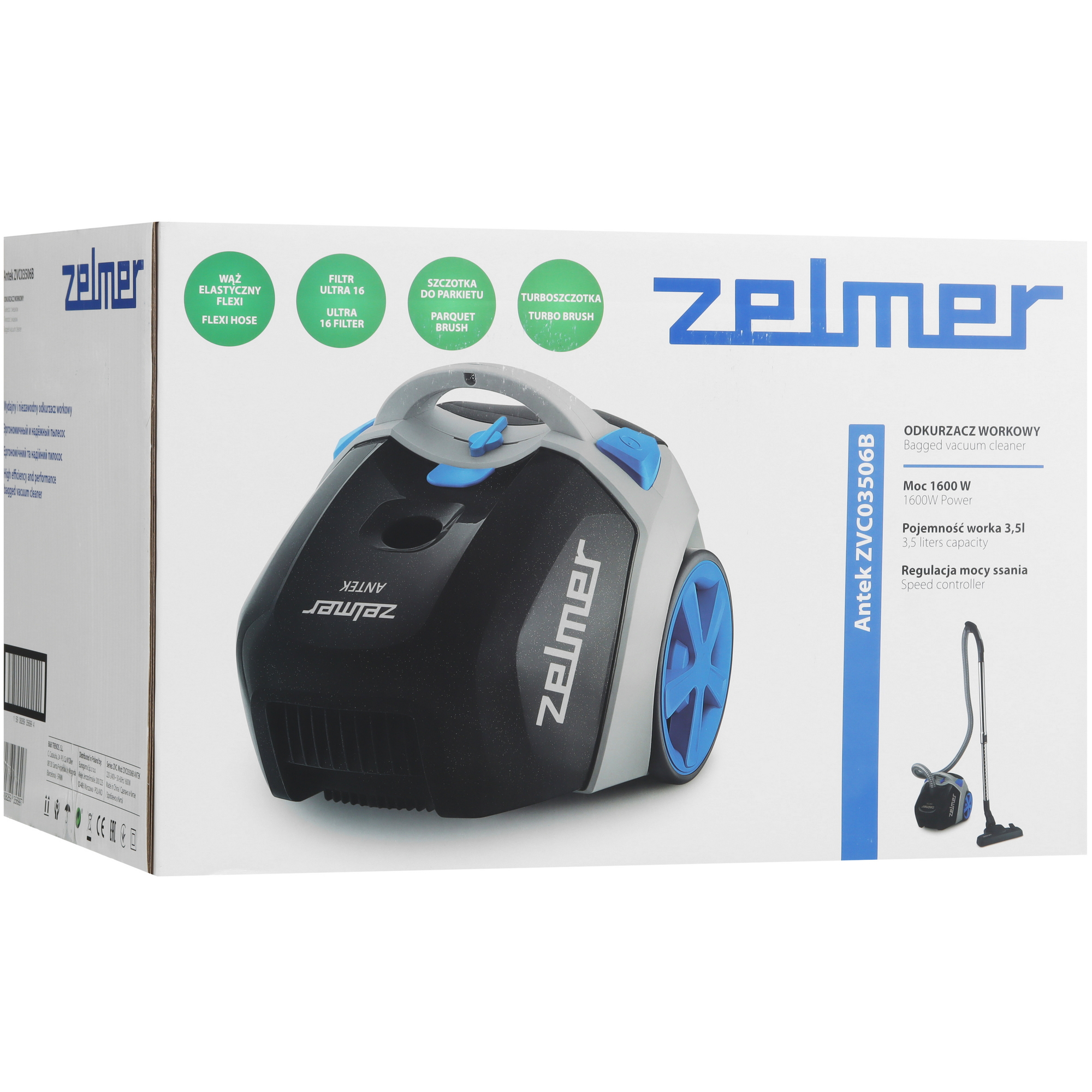 9113641 Пылесос Zelmer ZVC03506B ANTEK черный STDN-0041167 - Вид №18