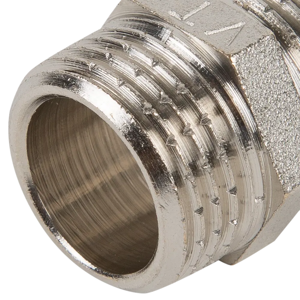 Ниппель Valtec наружная резьба 1/2" никелированная латунь VTr.582.N.0004 STLM-2017335 - Вид №1