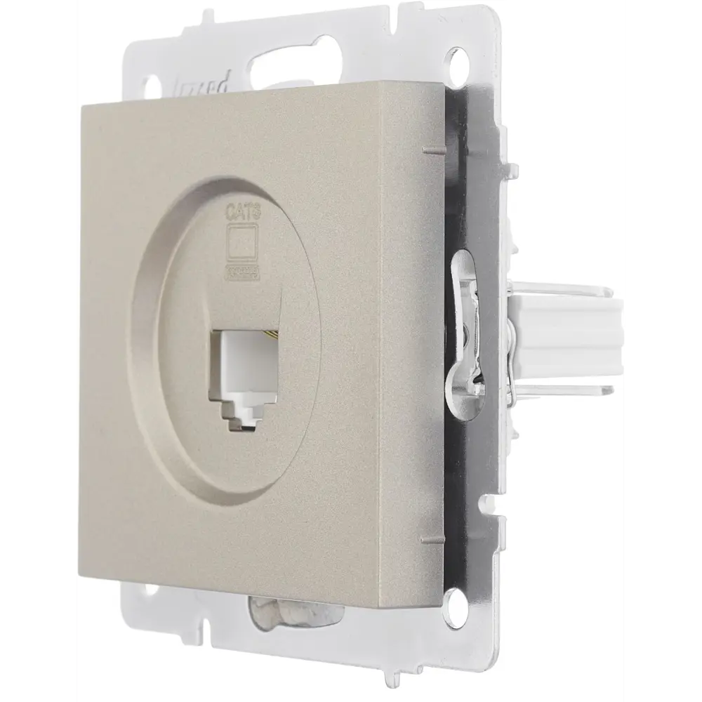 Компьютерная розетка встраиваемая Lezard Vesna без заземления цвет титан STLM-2203116 - Вид №1