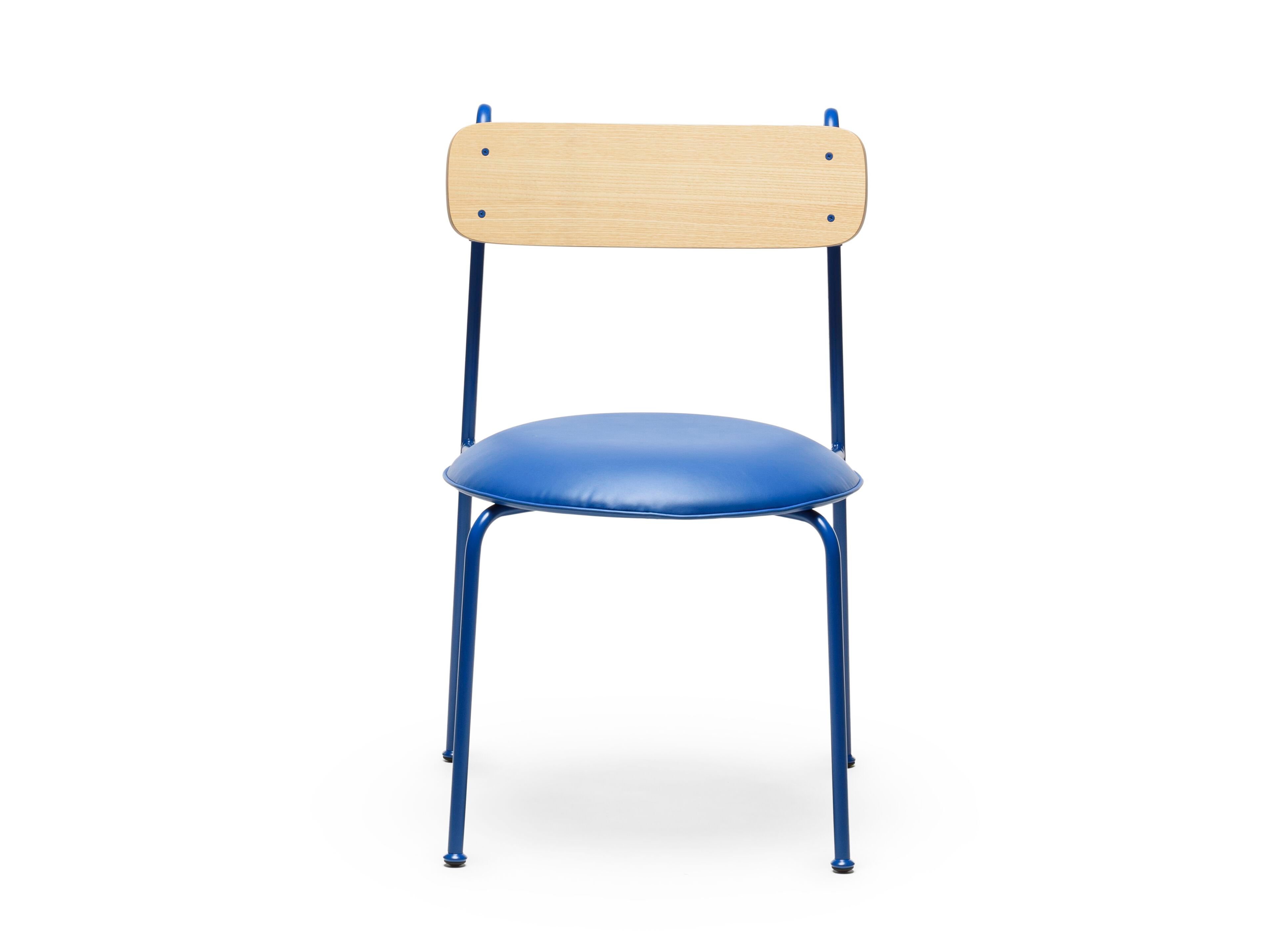 Окрашенный металлический стул со встроенной подушкой из искусственной кожи CHAIRS & MORE Lena ARCH-00091348 - Вид №13