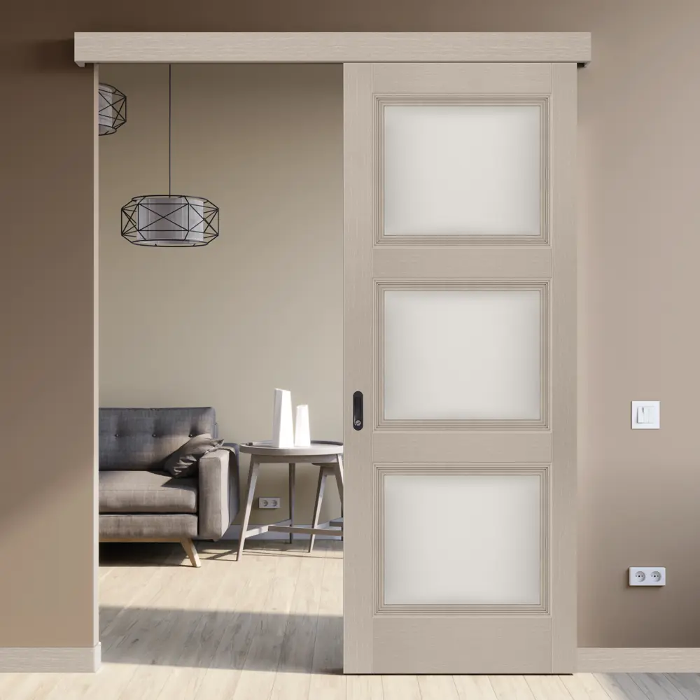 Комплект двери Трилло со стеклом 70x200 см Hardflex цвет ясень элегант с добором 150 мм МАРИО РИОЛИ STLM-2148679 - Вид №2