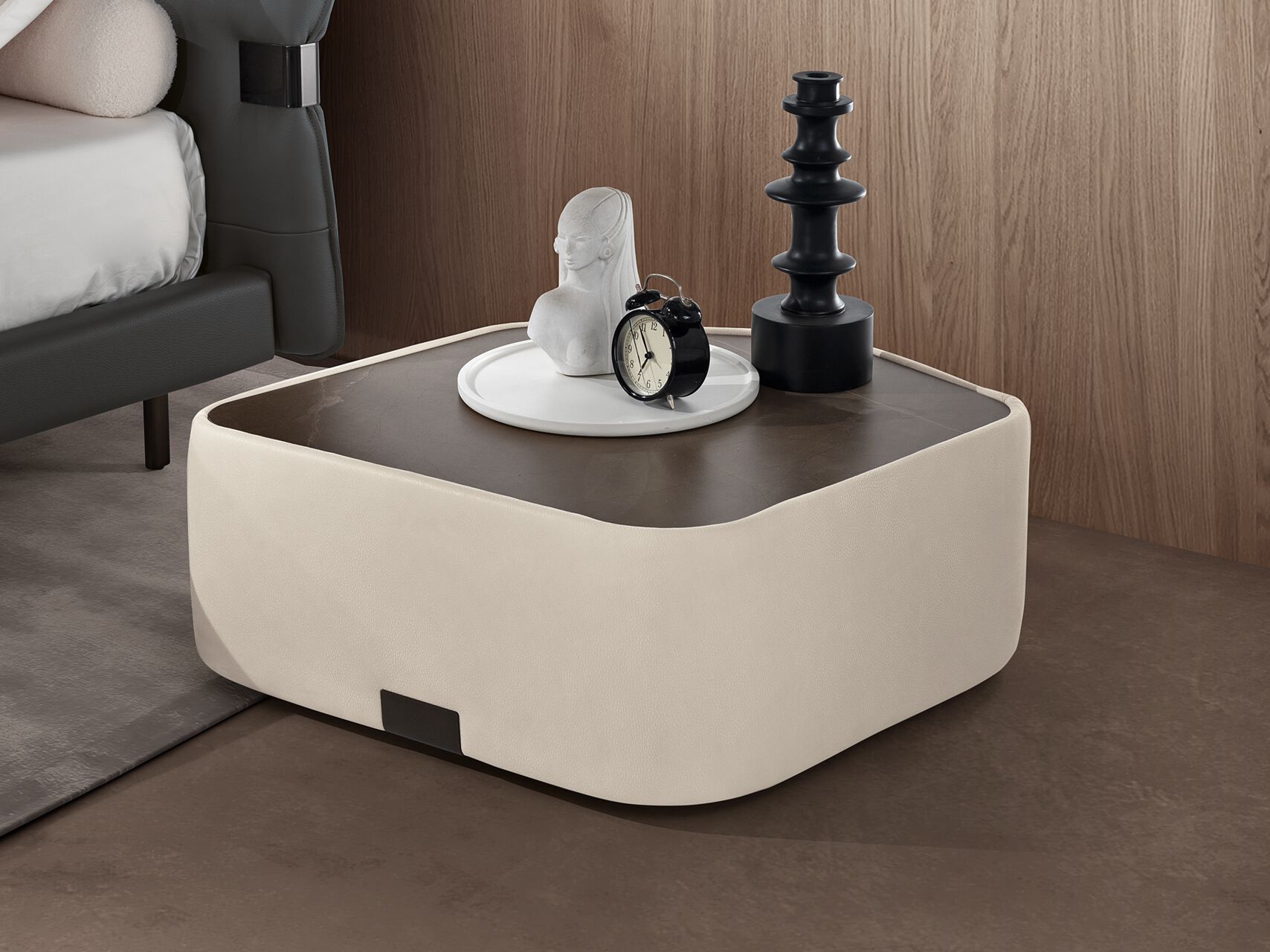 Журнальный столик с кожаной обивкой и деревянным верхом Max Divani ARCH-00084225 - Вид №2